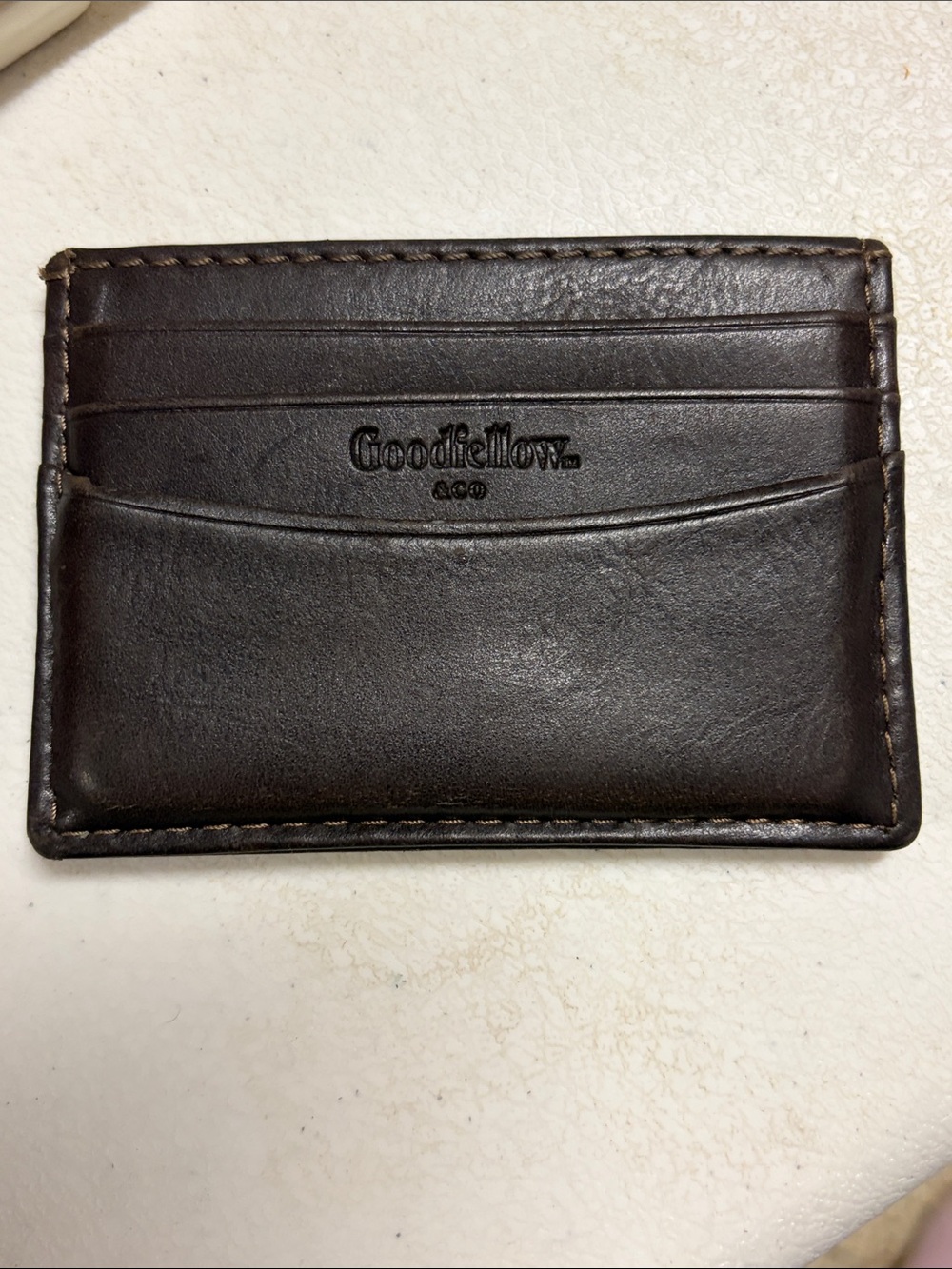 🔴 Goodfellow & Co Dark Brown Leather Slim Card Wallet unisex